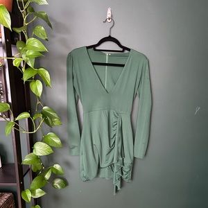 Asymmetrical V-Neck Dress